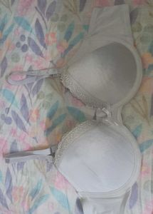 White Lace Trim Bra
