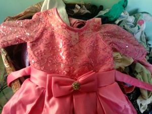 Peach Party Dress For 3-4 Year