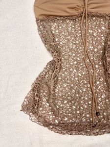 Tube Top With Net Details