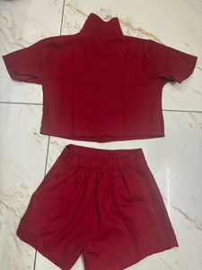 Burgundy Two-Piece Set girl made in Thailand