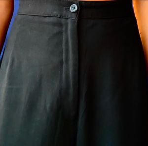 High Waist Rise Black Office Wear Trouser Pants