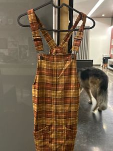 Plaid Overall Dress