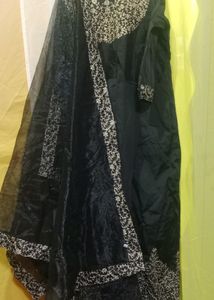 Black Embroidery Frock Suit