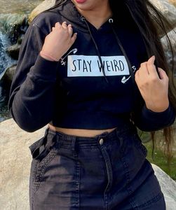 Black Crop Hoodie