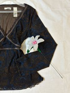 Vintage Paisley Sheer Top