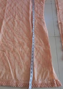 Peach Embroidered Kurta Set