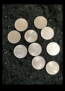 10 Pieces Of 50paise Coins