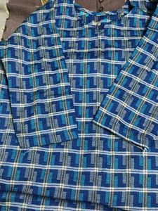 Checked Blue Kurta