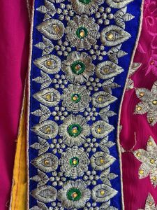 Elegant Pink &amp; Yellow Saree