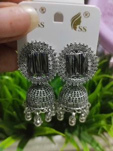 Oxidized Jhumka Earrings