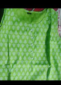 Green Printed Kurta