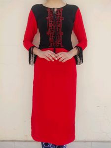 Straight Kurta With Light Embroidery