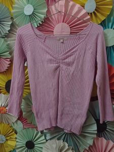 Sweetheart Neck Lavender Ripped Top