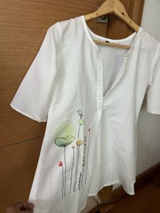 Floral Print White Top