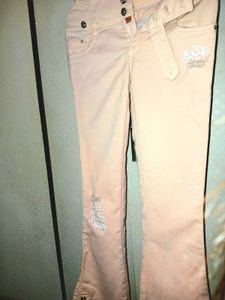 Peach Flared Jeans