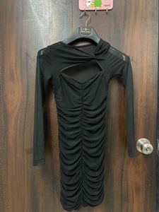 Black Ruched Mini Dress
