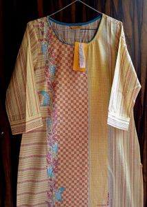Pastel Yellow Printed Kurta by Aurelia
