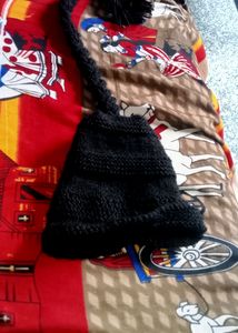 Hand-Knitted Beanie - Black