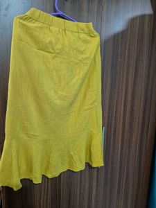 Yellow Asymmetrical Skirt
