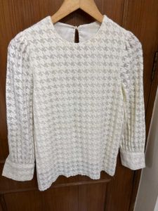Houndstooth Long Sleeve Top