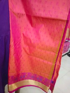 Pink &amp; Gold Silk Saree