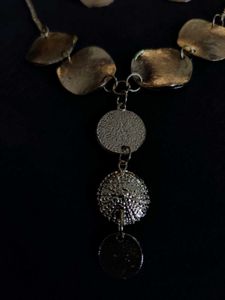 Gold-silver Tone Necklace and Earrings Set