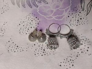 Two Pair Of Oxidised Earrings ❤️