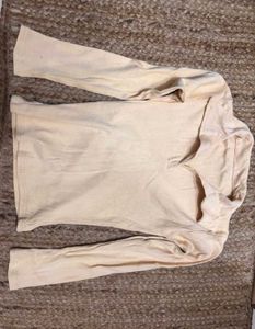Brown Ribbed Polo Top