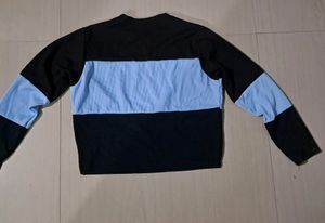 Black And Light Blue Block Top