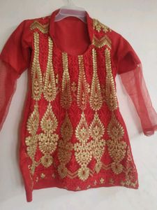Beautiful Red Short Kurti With Dhoti Salwar ❤️‍🔥