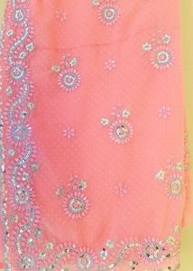 Peach Embroidered Saree