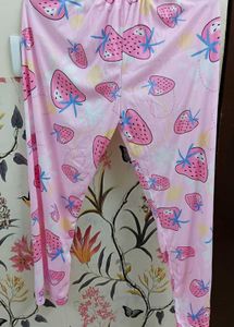 Pink Strawberry Print Night Suit