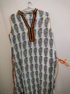 Printed White Kurta (Size M To L)