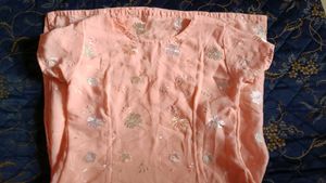 Peach Floral Kurta
