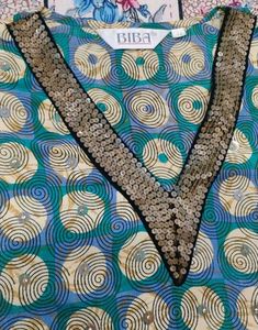 Teal and Gold Print Tunic Kurti