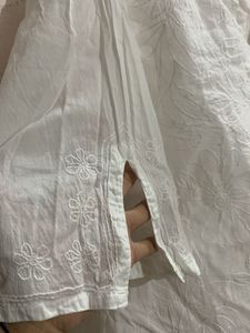 Light Fabric Cotton Kurti With Chikankari Print