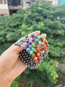 Seven Chakra Bracelet With Hematite