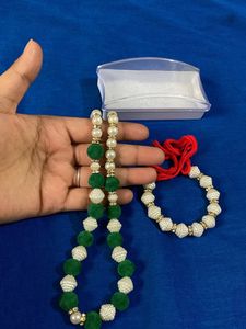 Stunning Beaded Long Chain With Hand Kada