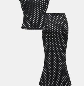 SAVANA polka dot ruffle coord set