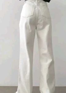 White Straight Leg Jeans