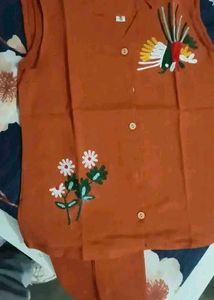 Embroidered Rust Top New With Tag Hai