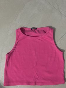Pink Cropped Tank Top