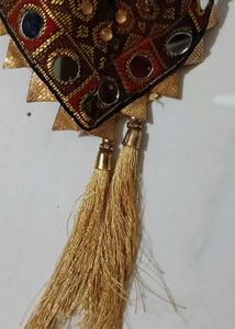 ✨ Elegant Mirror Work Net Dupatta with Tassels ✨
