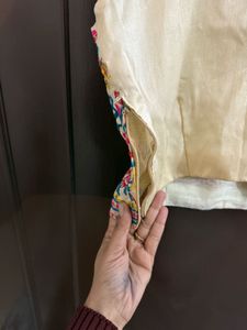 Cream Embroidered Lehanga