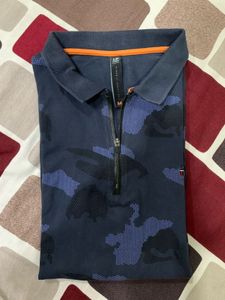 Stylish Camo Print Polo T-Shirt