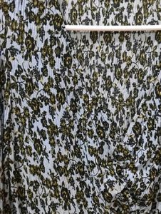 MANGO floral Print Pleated Long Sleeves Midi Dress