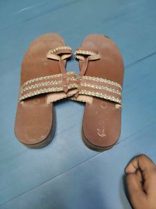 Brown Leather Chain Sandals