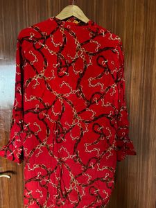 Red Chain Printed Top