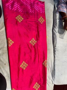 Pink Embroidered Saree
