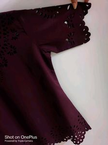 Burgundy/Wine Colour Laser Cut Top